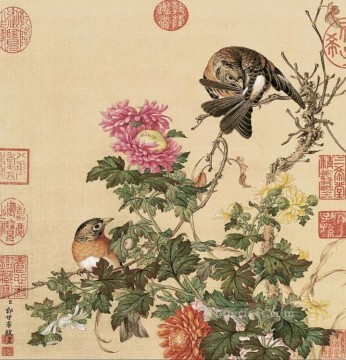 Lang pájaros brillantes 1 tradicional china Pinturas al óleo
